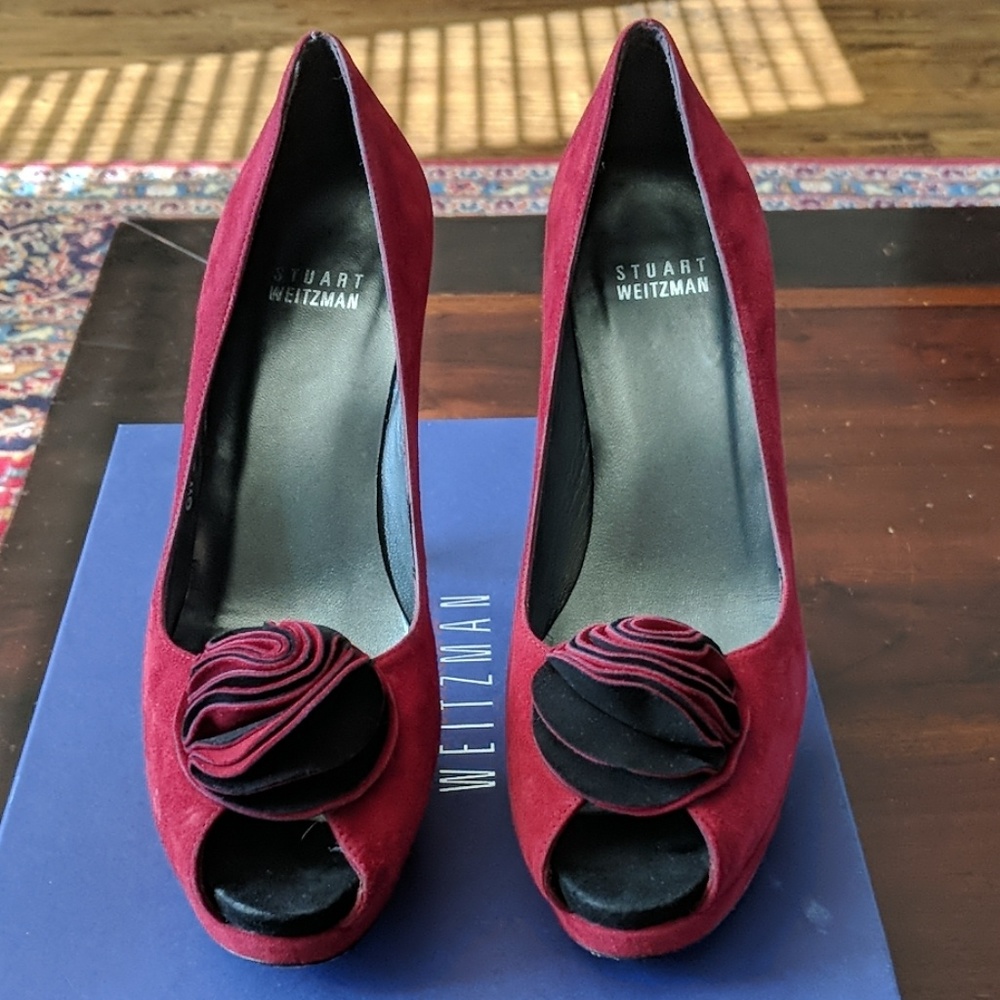 Stuart Weitzman Scarlet Suede Heels